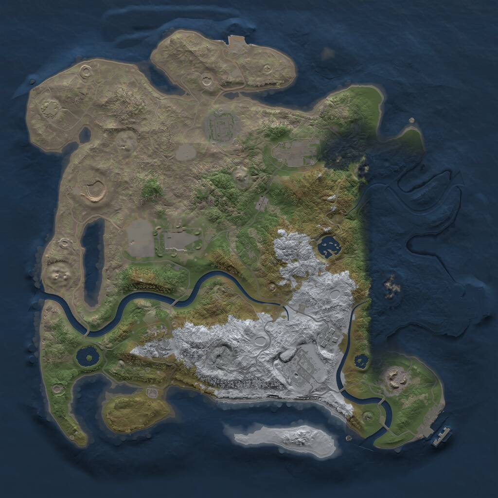 Rust Map: Procedural Map, Size: 3500, Seed: 5296316, 14 Monuments
