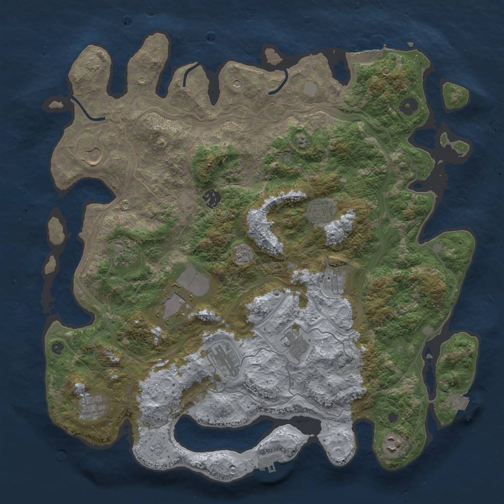 Rust Map: Procedural Map, Size: 4250, Seed: 1030654510, 19 Monuments