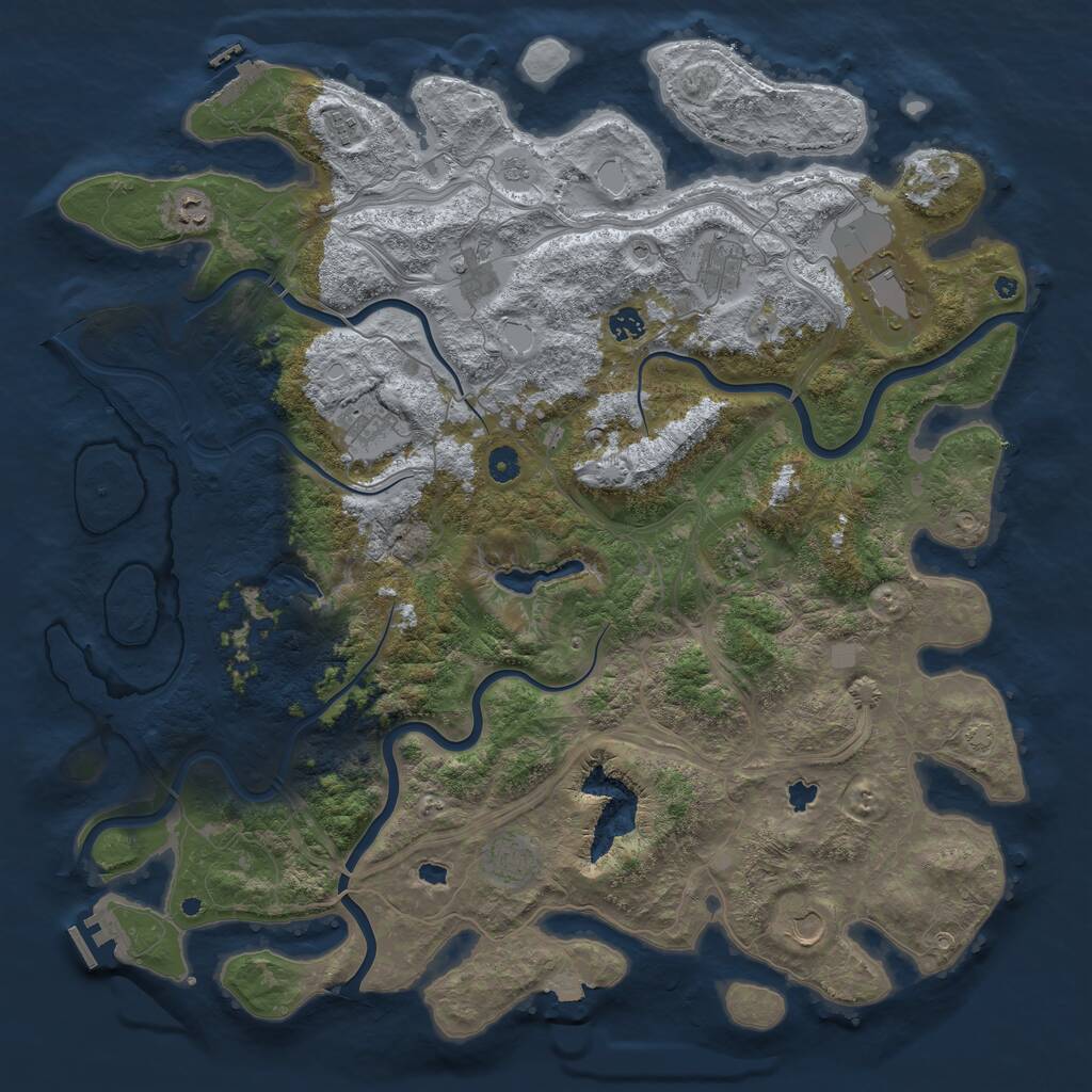 Rust Map: Procedural Map, Size: 4800, Seed: 1837514016, 16 Monuments