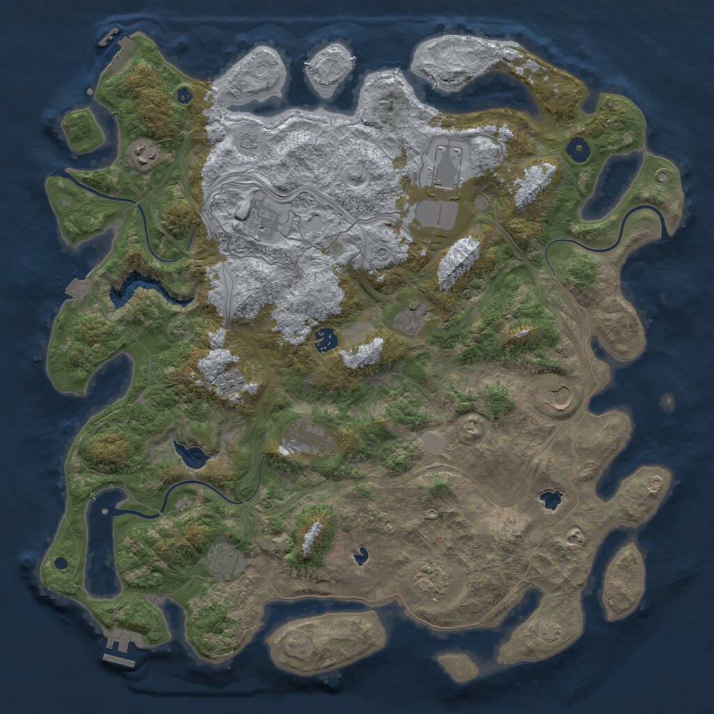 Rust Map: Procedural Map, Size: 4500, Seed: 80721073, 16 Monuments