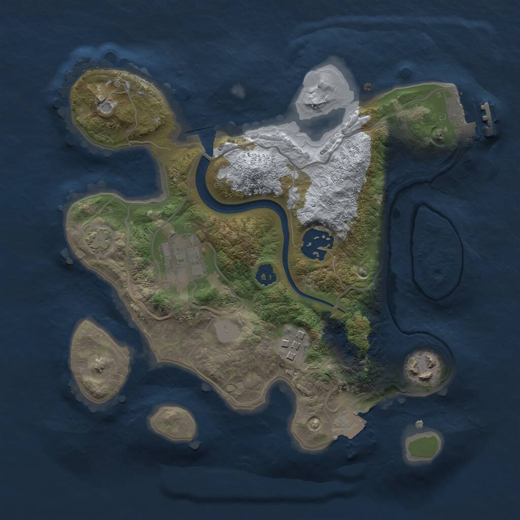 Rust Map: Procedural Map, Size: 2500, Seed: 1955998916, 7 Monuments