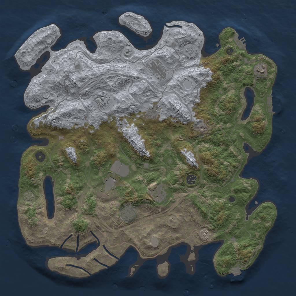 Rust Map: Procedural Map, Size: 4300, Seed: 24015, 17 Monuments