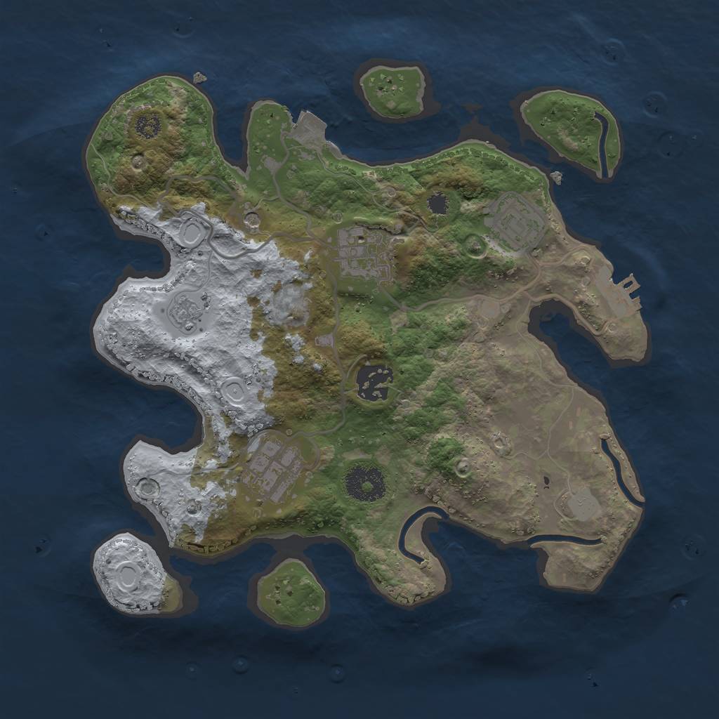 Rust Map: Procedural Map, Size: 2797, Seed: 2033, 10 Monuments