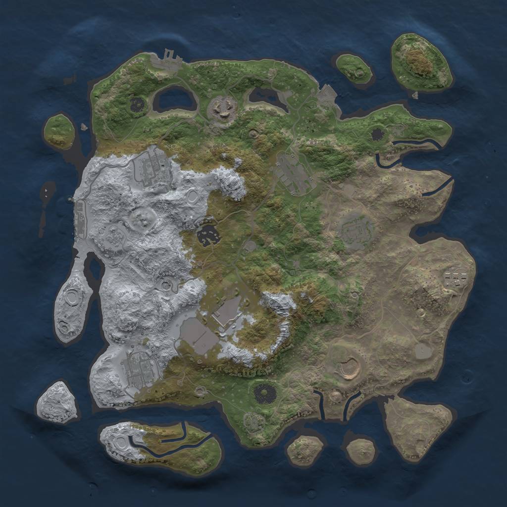Rust Map: Procedural Map, Size: 3500, Seed: 280622, 17 Monuments