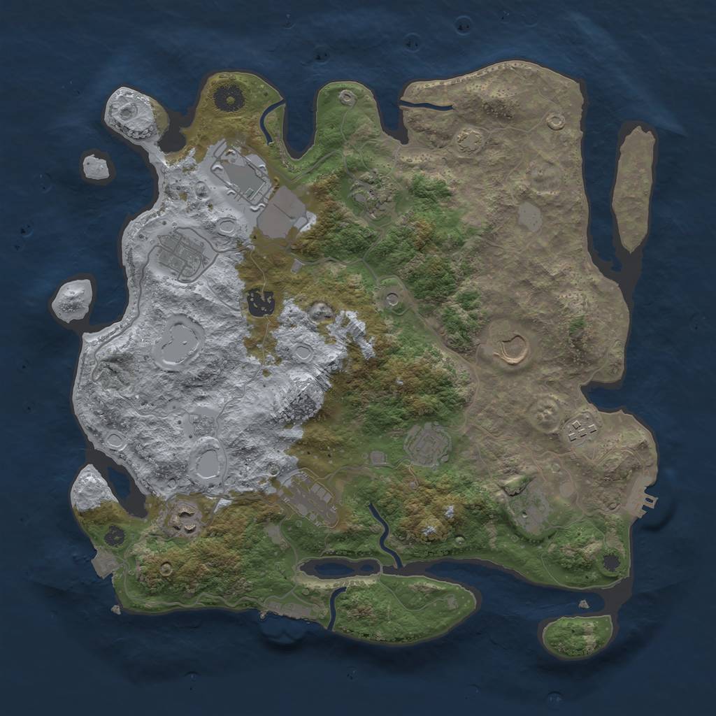 Rust Map: Procedural Map, Size: 3700, Seed: 301610569, 18 Monuments