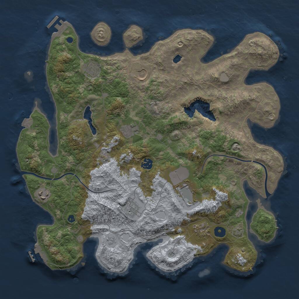 Rust Map: Procedural Map, Size: 4000, Seed: 20041963, 14 Monuments