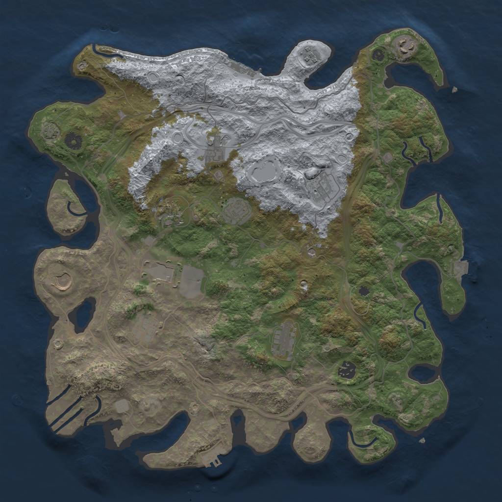 Rust Map: Procedural Map, Size: 4250, Seed: 1536697573, 18 Monuments