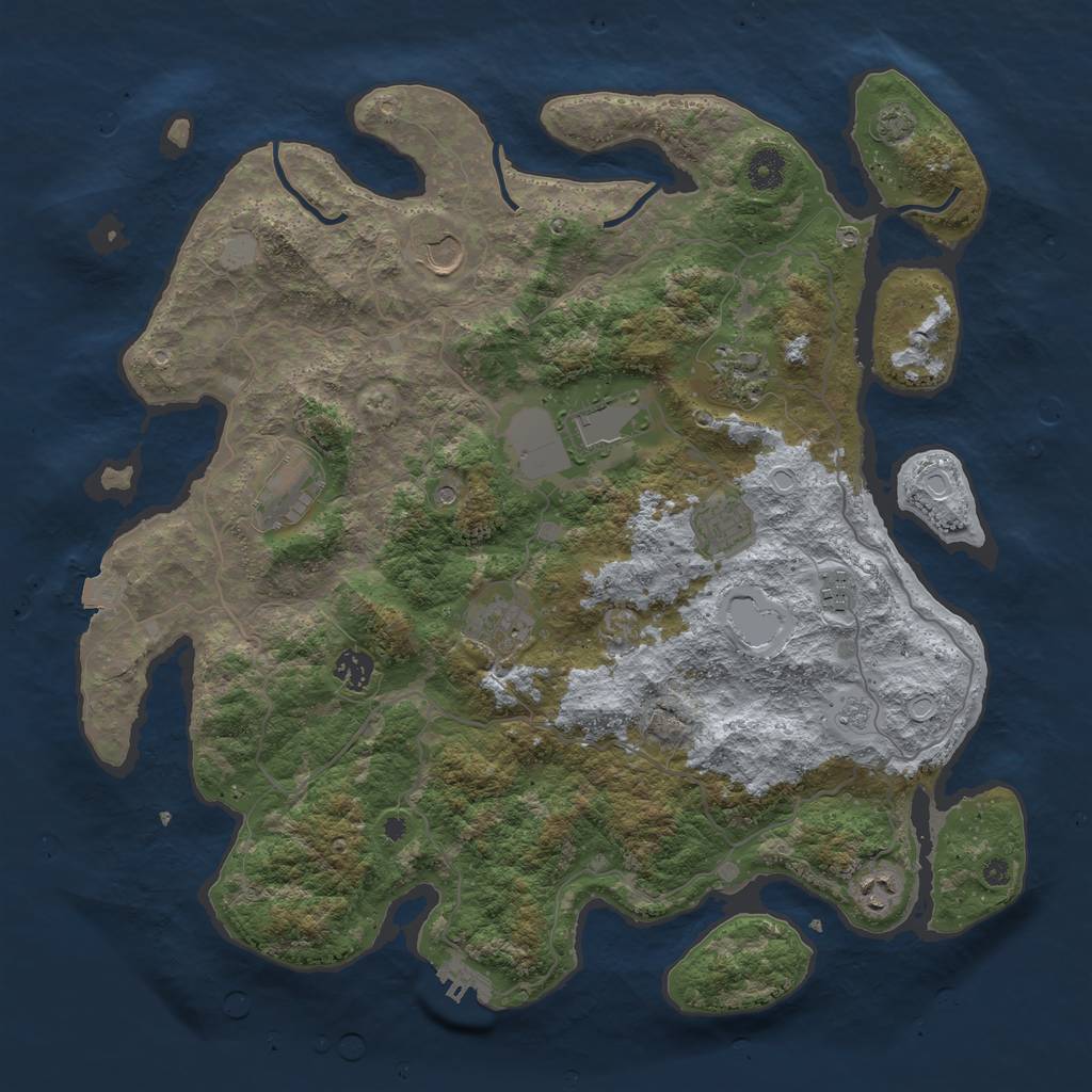 Rust Map: Procedural Map, Size: 4096, Seed: 1665598919, 16 Monuments