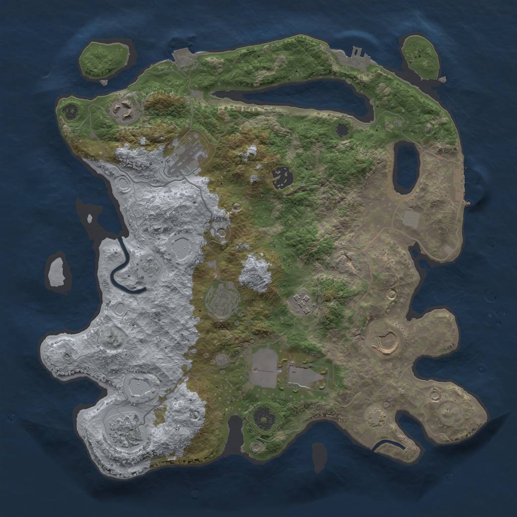 Rust Map: Procedural Map, Size: 3500, Seed: 839917036, 16 Monuments
