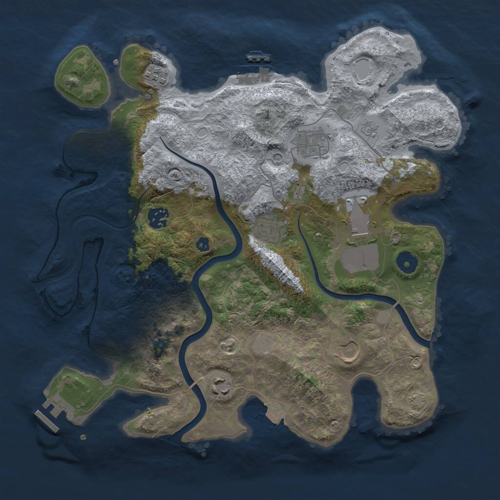 Rust Map: Procedural Map, Size: 3500, Seed: 452146470, 13 Monuments