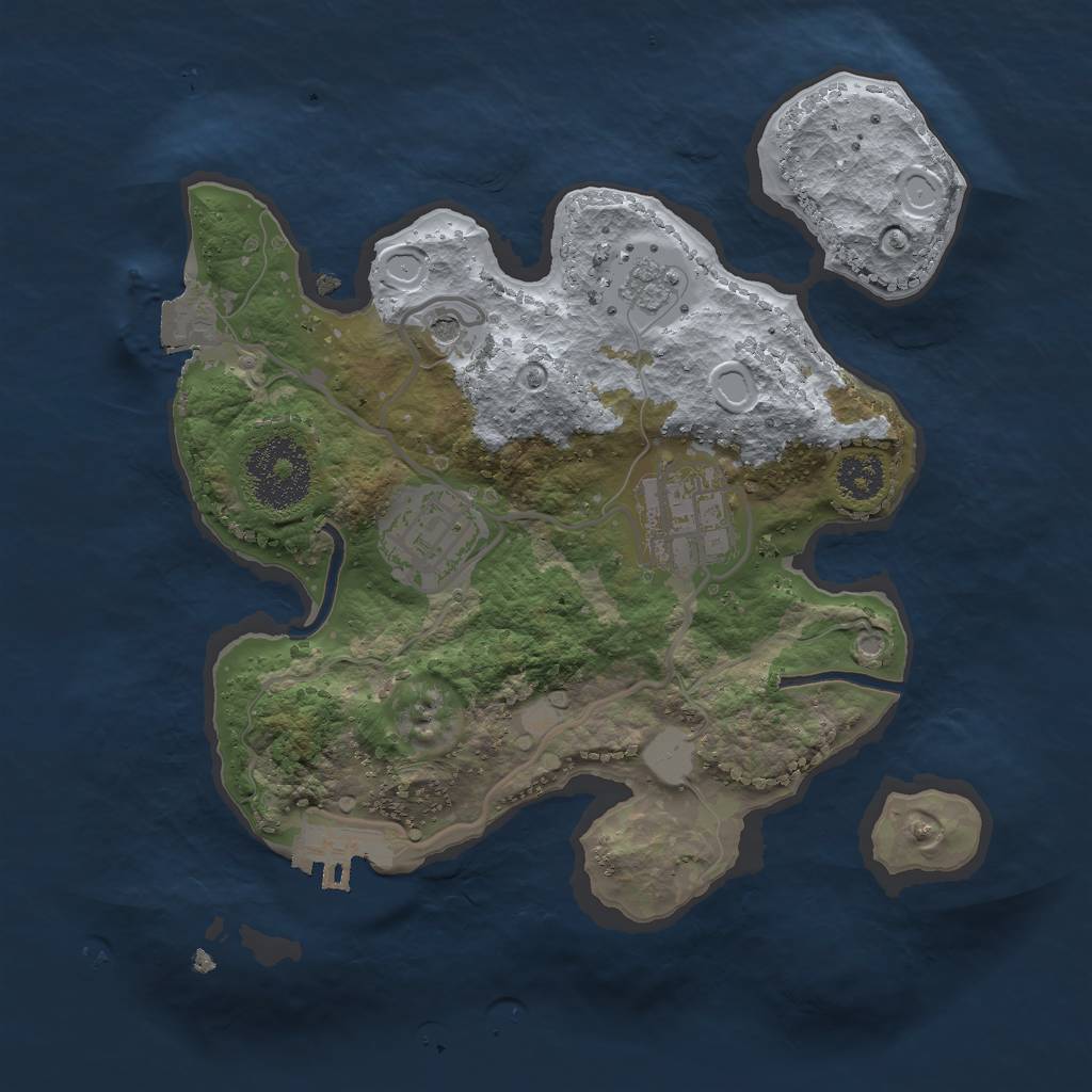 Rust Map: Procedural Map, Size: 2400, Seed: 419942760, 8 Monuments