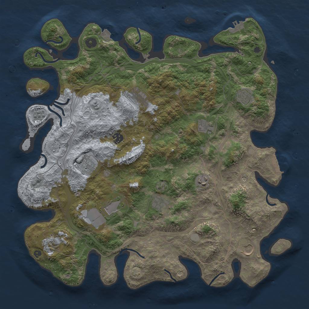 Rust Map: Procedural Map, Size: 4250, Seed: 1169890767, 19 Monuments