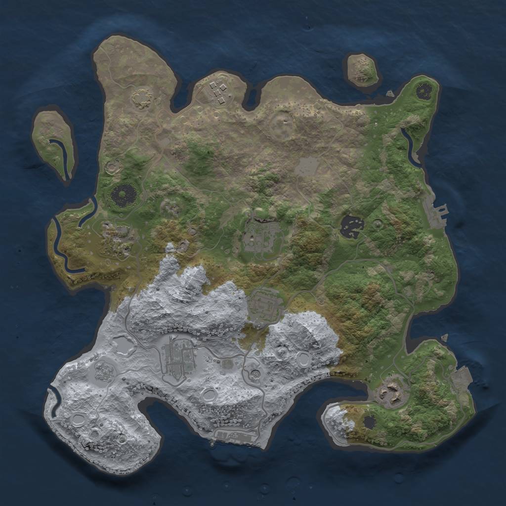 Rust Map: Procedural Map, Size: 3201, Seed: 2147483647, 15 Monuments