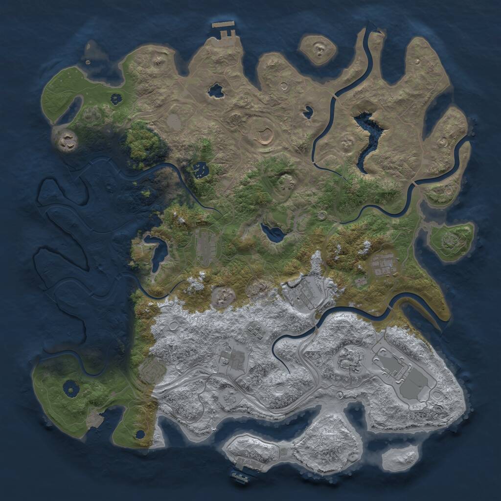 Rust Map: Procedural Map, Size: 4500, Seed: 40436523, 17 Monuments