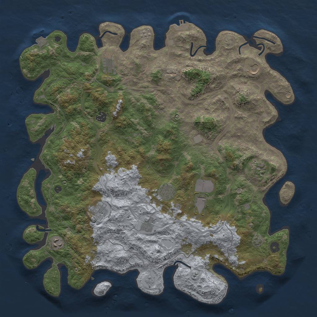 Rust Map: Procedural Map, Size: 4550, Seed: 8675309, 17 Monuments