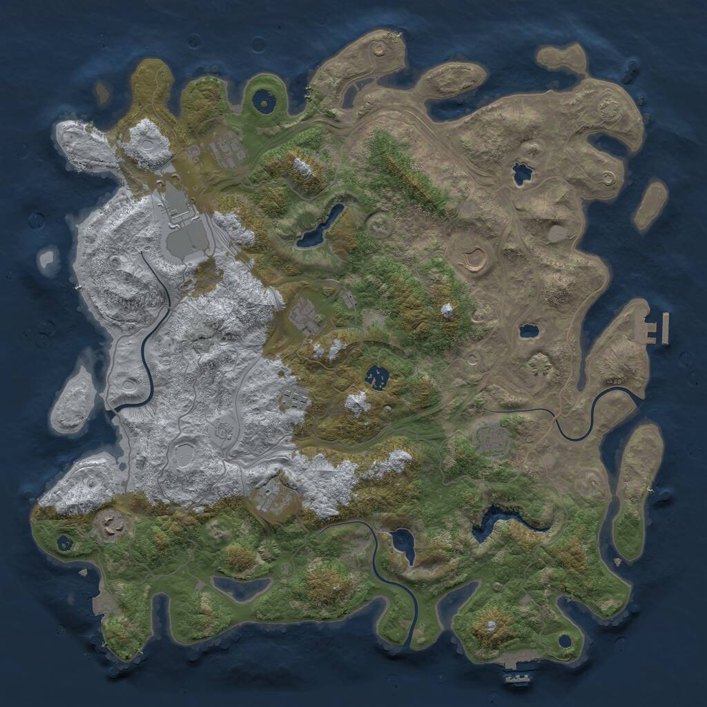 Rust Map: Procedural Map, Size: 4500, Seed: 1595287506, 15 Monuments