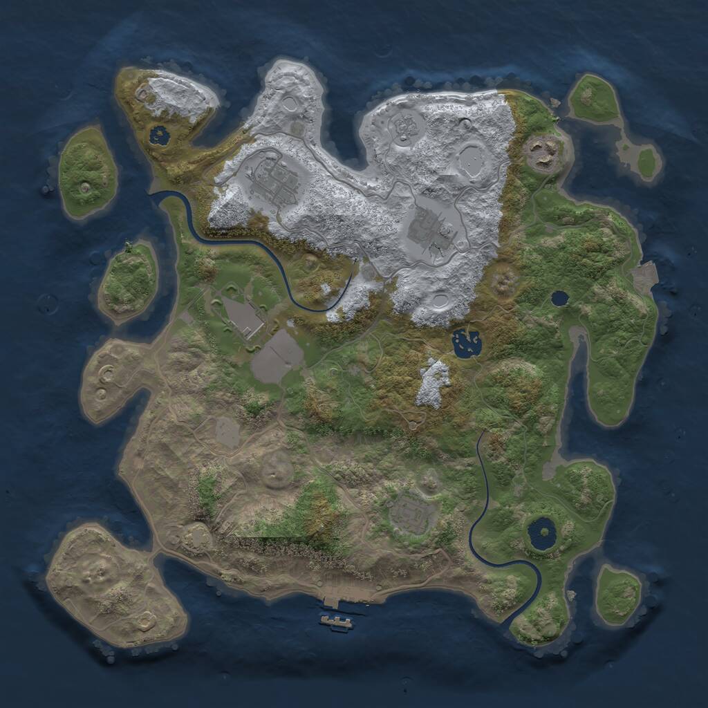 Rust Map: Procedural Map, Size: 3500, Seed: 2013303269, 10 Monuments