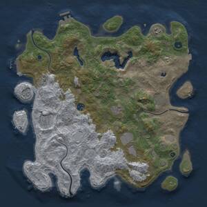 Thumbnail Rust Map: Procedural Map, Size: 4100, Seed: 1998, 13 Monuments