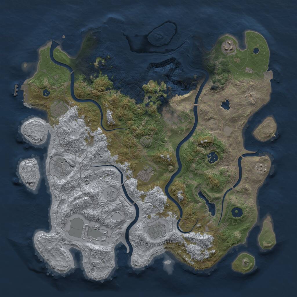 Rust Map: Procedural Map, Size: 4100, Seed: 1998, 15 Monuments