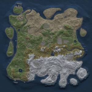 Thumbnail Rust Map: Procedural Map, Size: 3750, Seed: 230803009, 16 Monuments