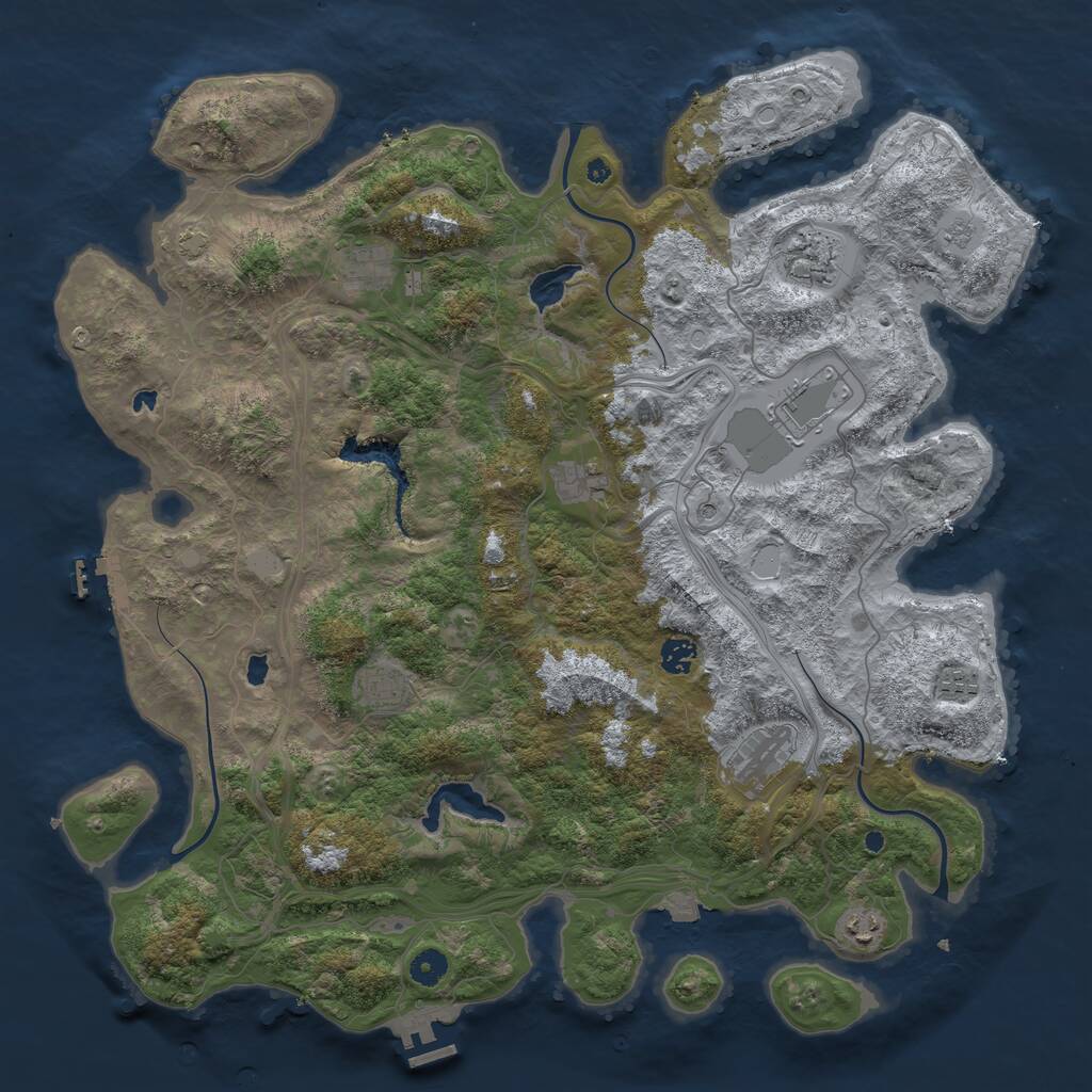 Rust Map: Procedural Map, Size: 4500, Seed: 6655, 15 Monuments
