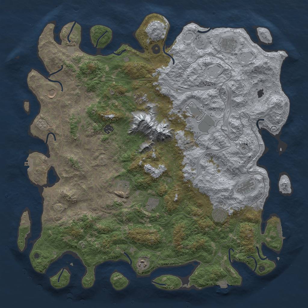 Rust Map: Procedural Map, Size: 5000, Seed: 76945, 19 Monuments