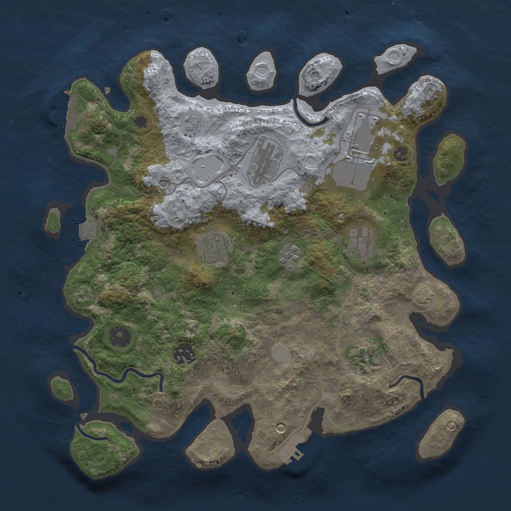 Rust Map: Procedural Map, Size: 3500, Seed: 1478725538, 15 Monuments