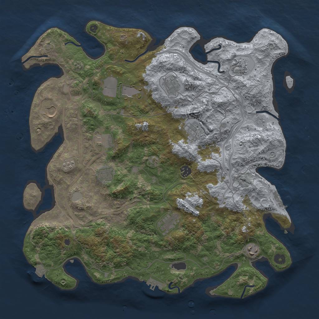 Rust Map: Procedural Map, Size: 4250, Seed: 671149695, 19 Monuments