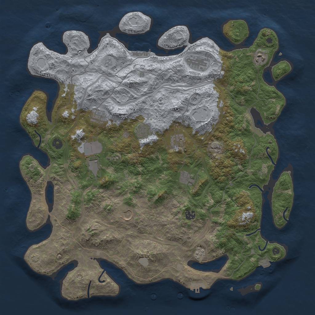 Rust Map: Procedural Map, Size: 4500, Seed: 973581866, 18 Monuments