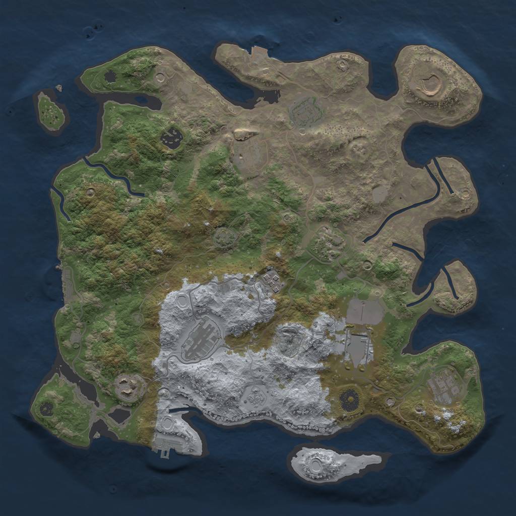 Rust Map: Procedural Map, Size: 3700, Seed: 1571407806, 18 Monuments