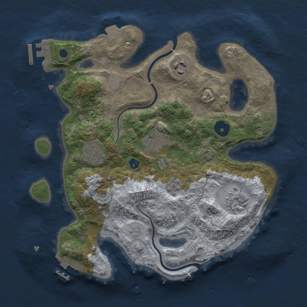 Rust Map: Procedural Map, Size: 3000, Seed: 779262037, 11 Monuments