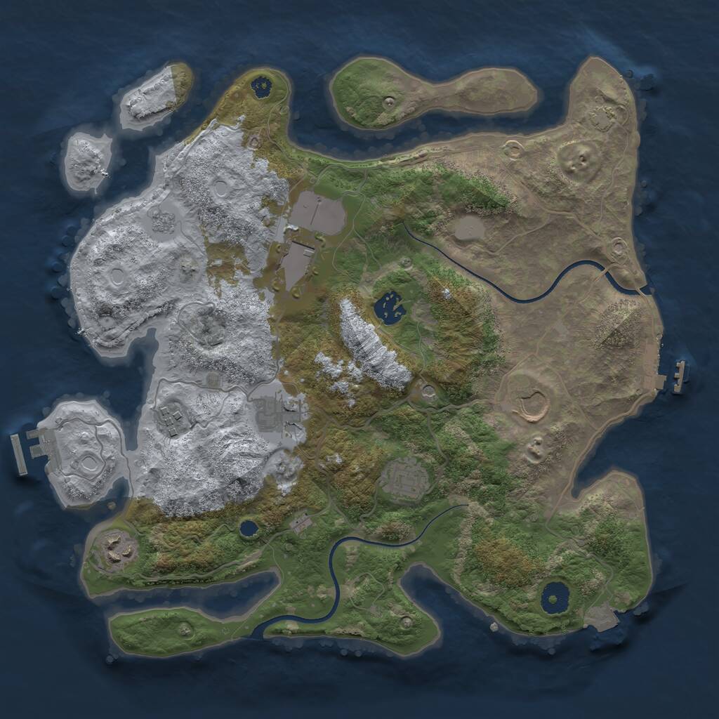Rust Map: Procedural Map, Size: 3500, Seed: 1787792880, 13 Monuments