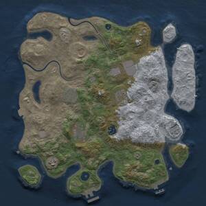 Thumbnail Rust Map: Procedural Map, Size: 3500, Seed: 1258169987, 14 Monuments