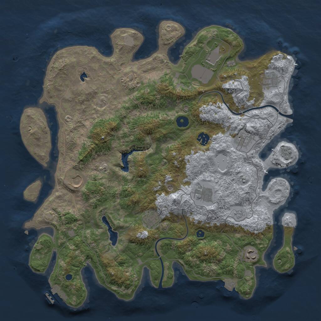 Rust Map: Procedural Map, Size: 4000, Seed: 7858349, 15 Monuments