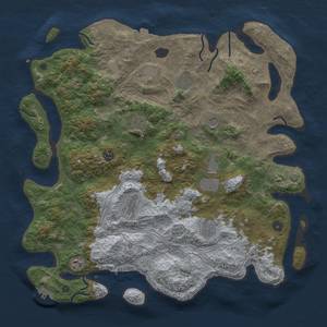 Thumbnail Rust Map: Procedural Map, Size: 4500, Seed: 1355694845, 18 Monuments