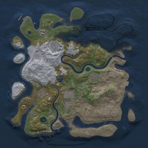 Thumbnail Rust Map: Procedural Map, Size: 3750, Seed: 7092023, 14 Monuments