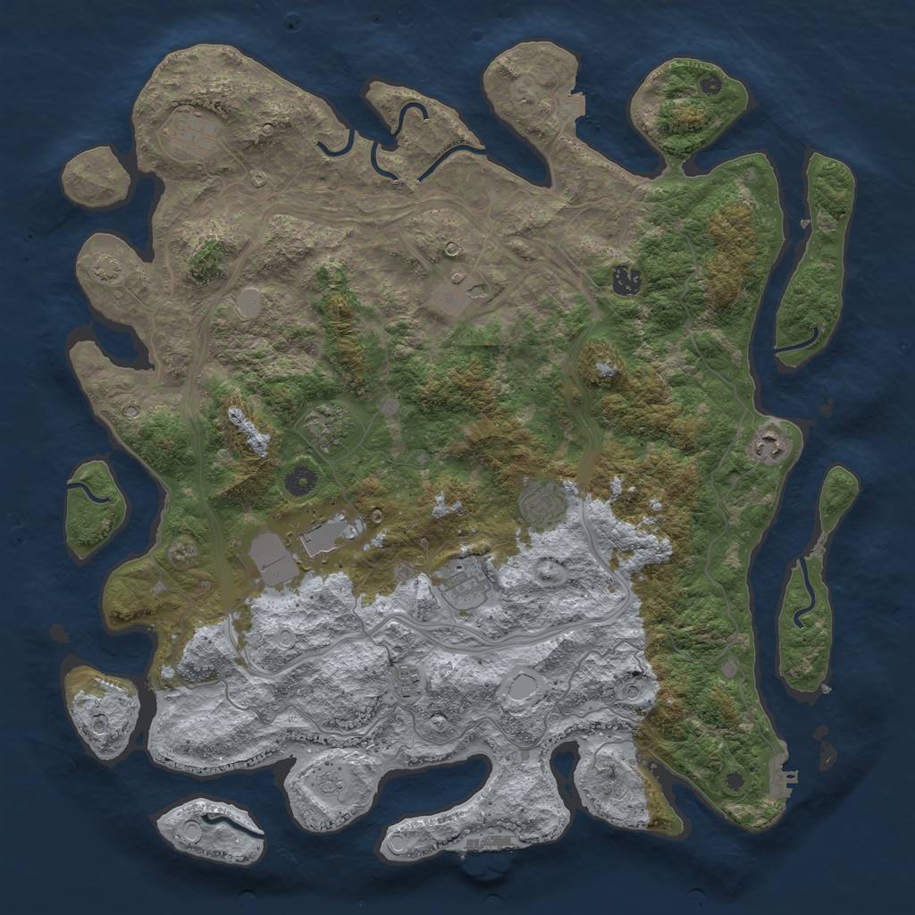 Rust Map: Procedural Map, Size: 4500, Seed: 94151, 17 Monuments