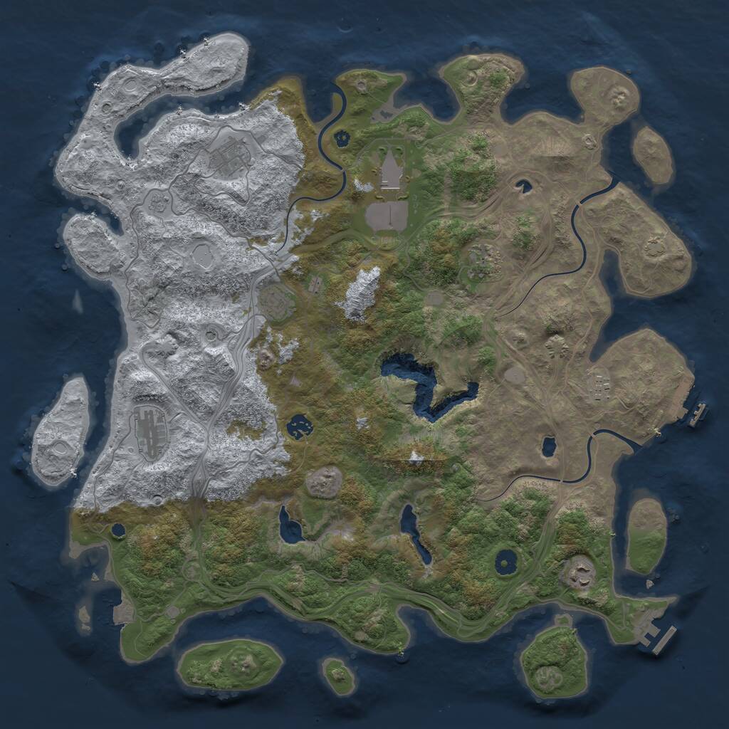 Rust Map: Procedural Map, Size: 4500, Seed: 178252679, 14 Monuments