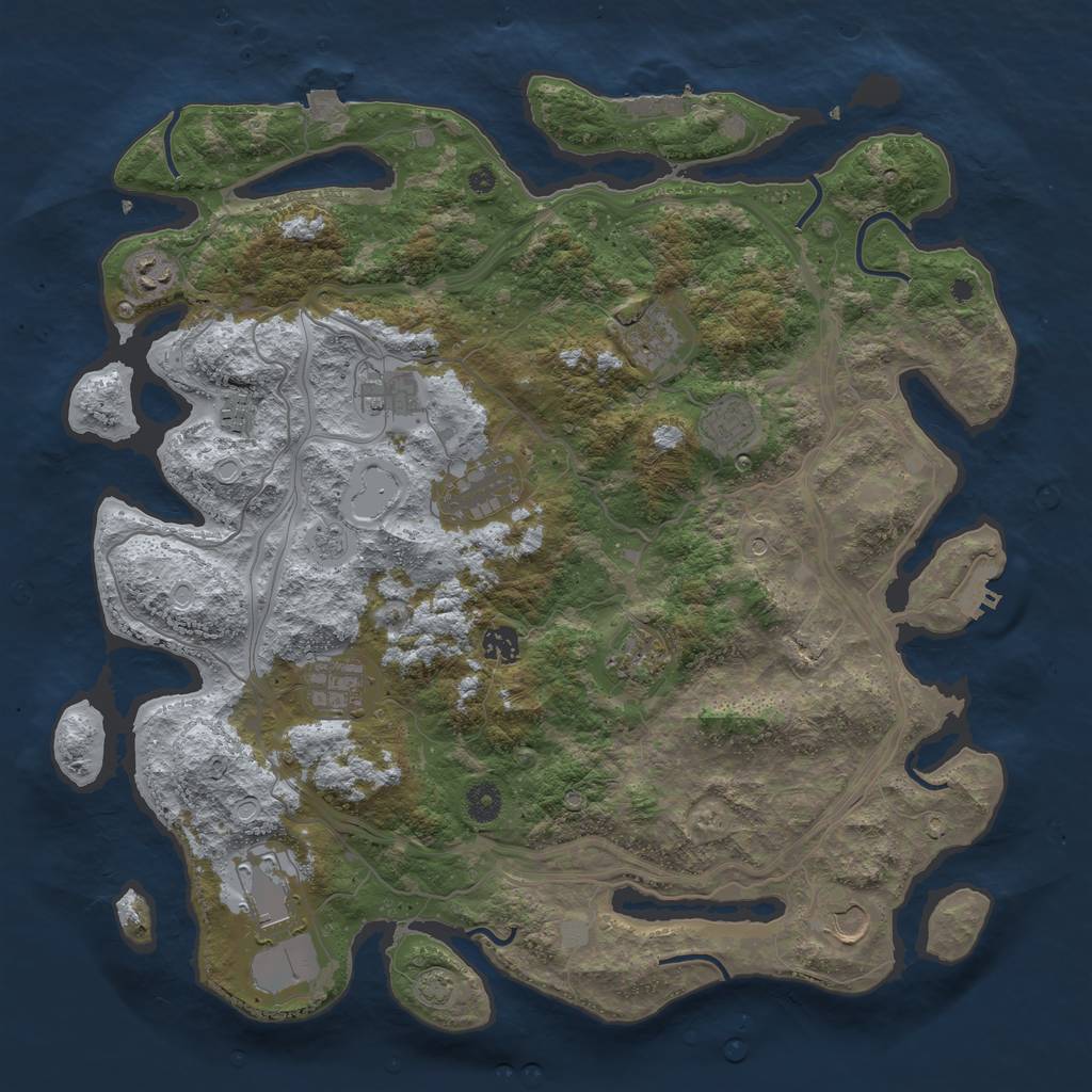 Rust Map: Procedural Map, Size: 4250, Seed: 2010012, 19 Monuments