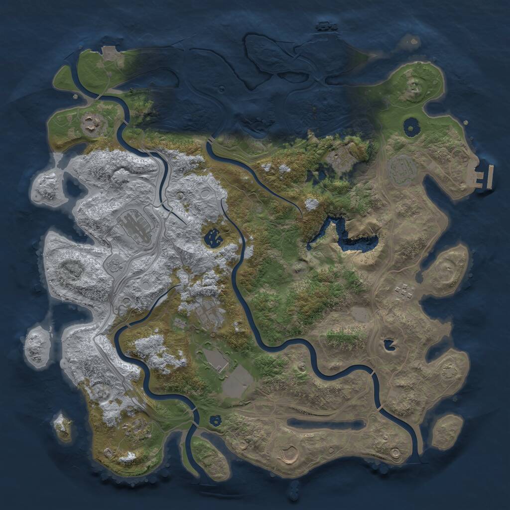 Rust Map: Procedural Map, Size: 4250, Seed: 2010012, 16 Monuments