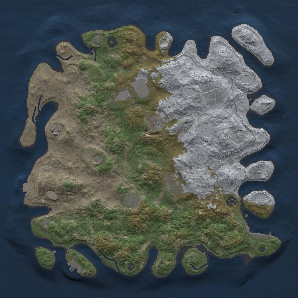 Rust Map: Procedural Map, Size: 4111, Seed: 1356, 17 Monuments