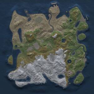 Thumbnail Rust Map: Procedural Map, Size: 3500, Seed: 8978, 12 Monuments