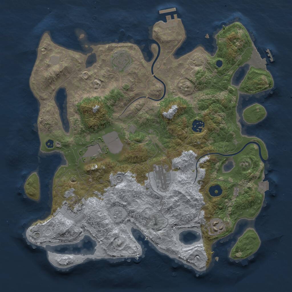 Rust Map: Procedural Map, Size: 3500, Seed: 8978, 12 Monuments