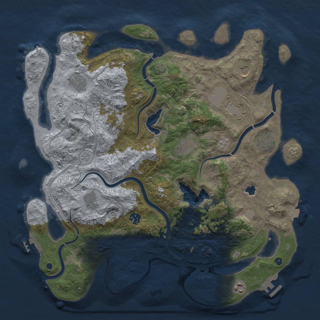 Rust Map: Procedural Map, Size: 4250, Seed: 50880, 16 Monuments