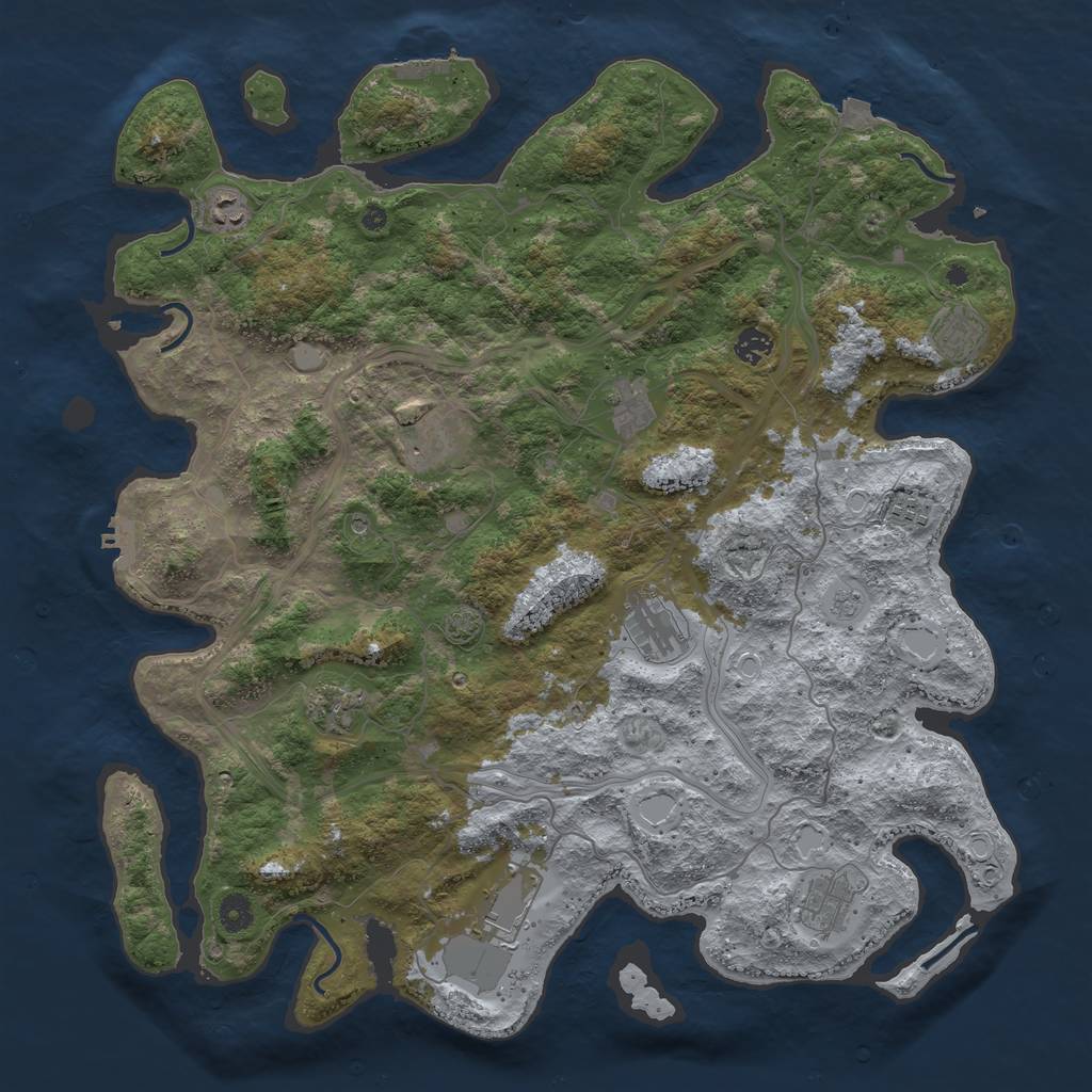 Rust Map: Procedural Map, Size: 4500, Seed: 478778694, 18 Monuments