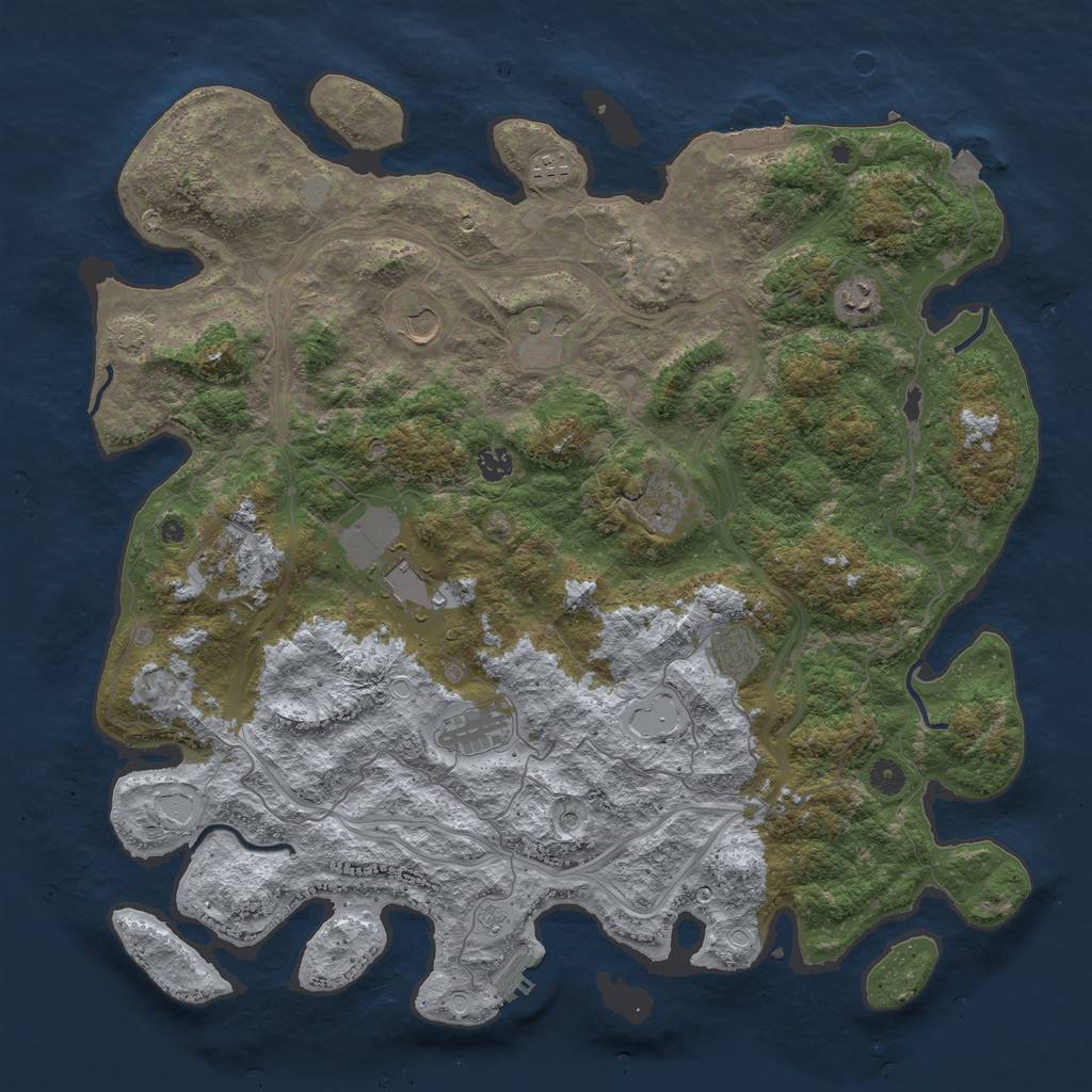Rust Map: Procedural Map, Size: 4650, Seed: 490808248, 18 Monuments
