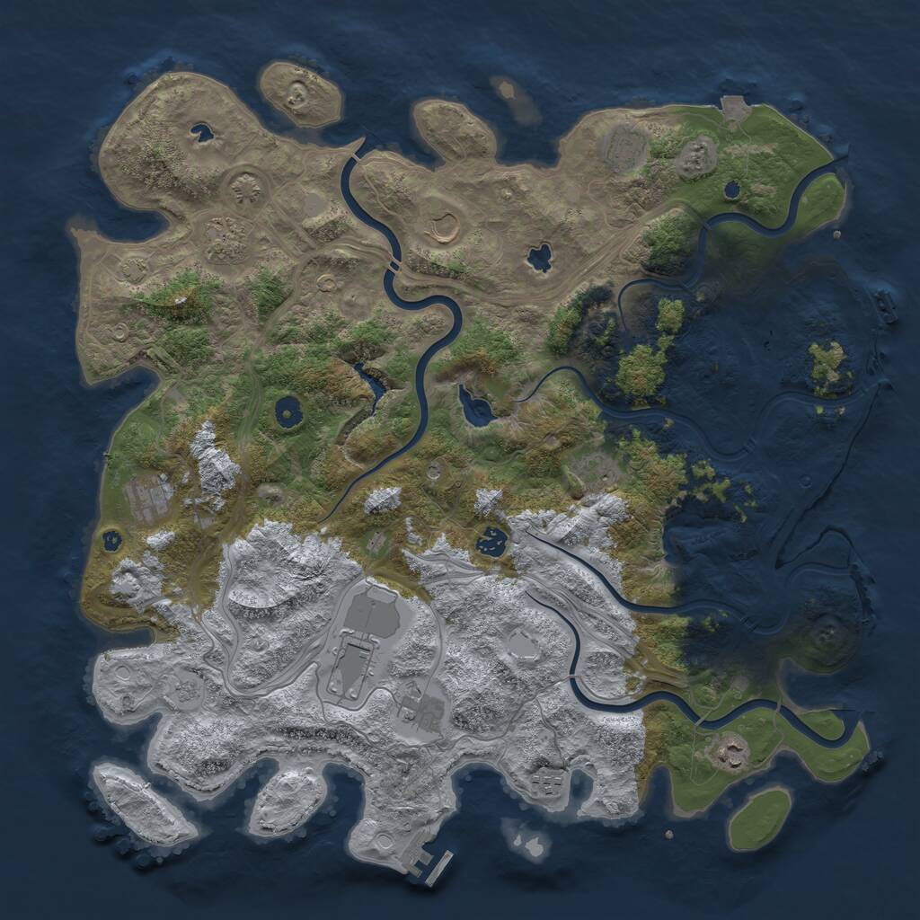Rust Map: Procedural Map, Size: 4650, Seed: 490808248, 16 Monuments