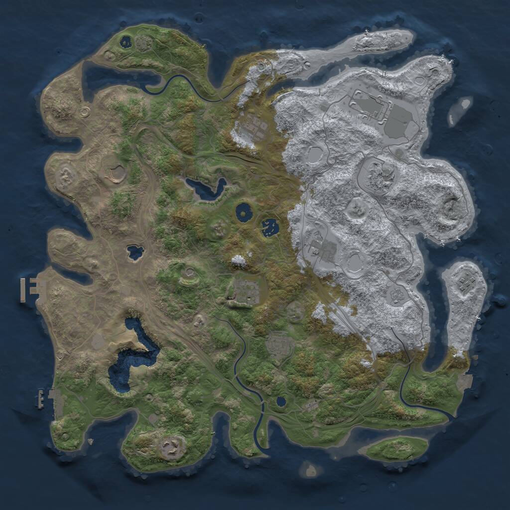 Rust Map: Procedural Map, Size: 4250, Seed: 5525, 16 Monuments