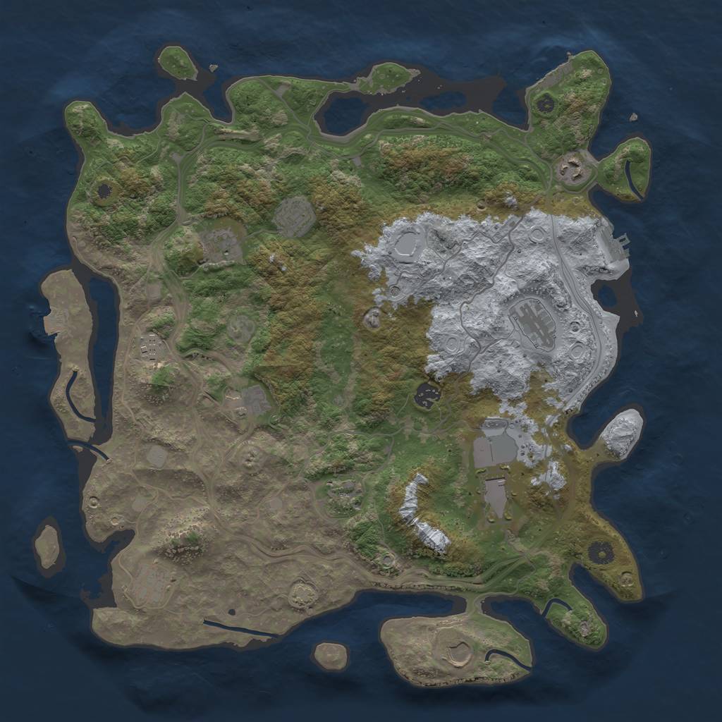 Rust Map: Procedural Map, Size: 4300, Seed: 1098, 18 Monuments
