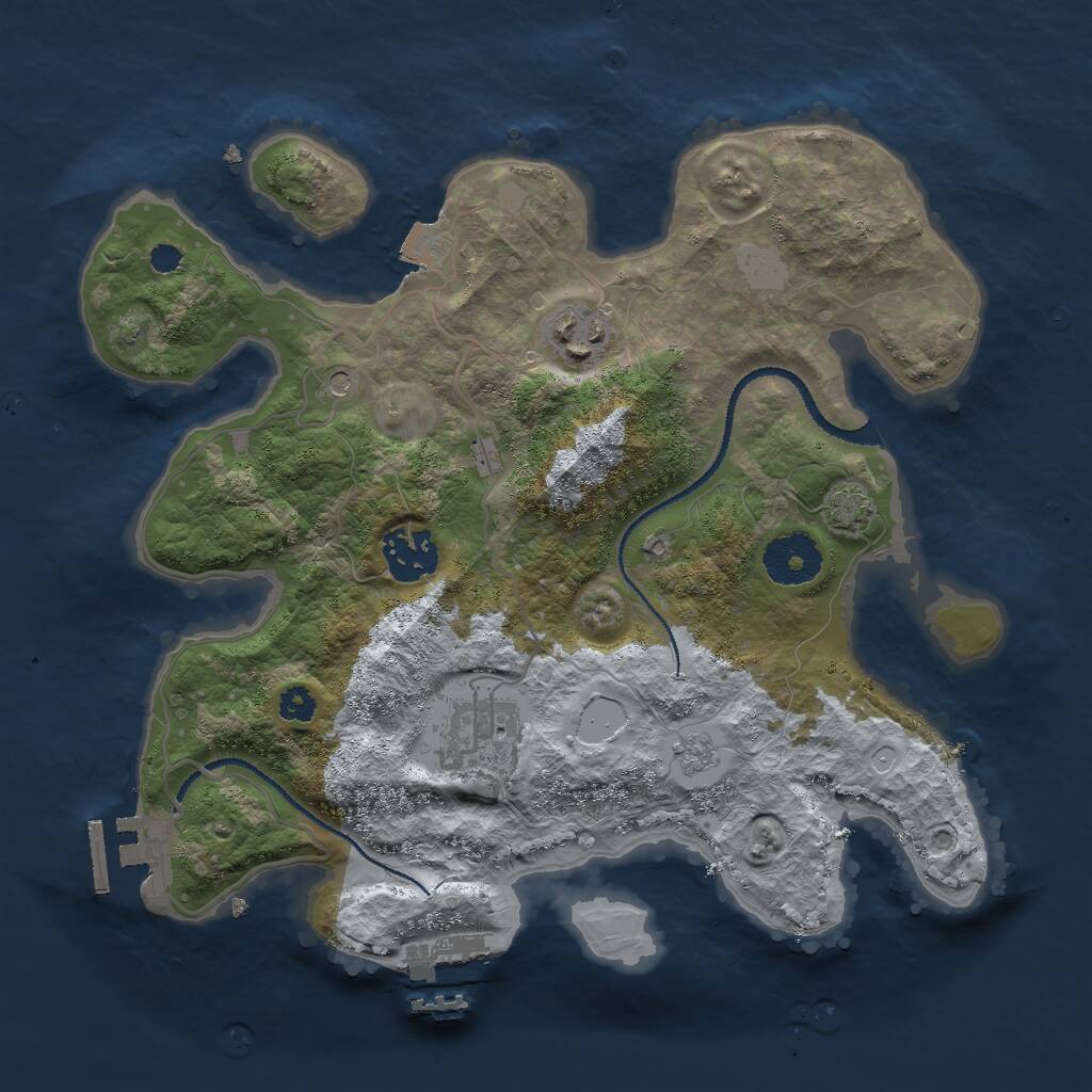 Rust Map: Procedural Map, Size: 3000, Seed: 1935225808, 9 Monuments
